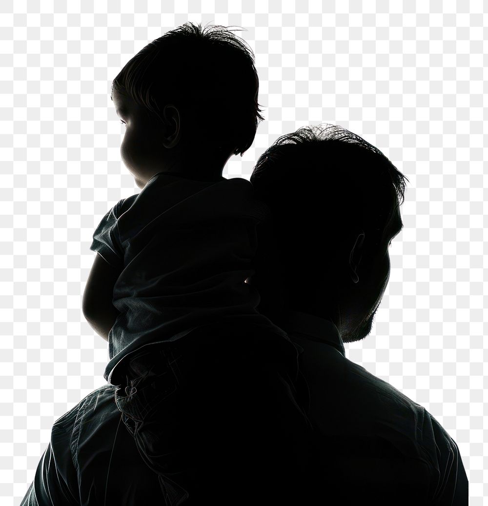 PNG Silhouette portrait adult baby.