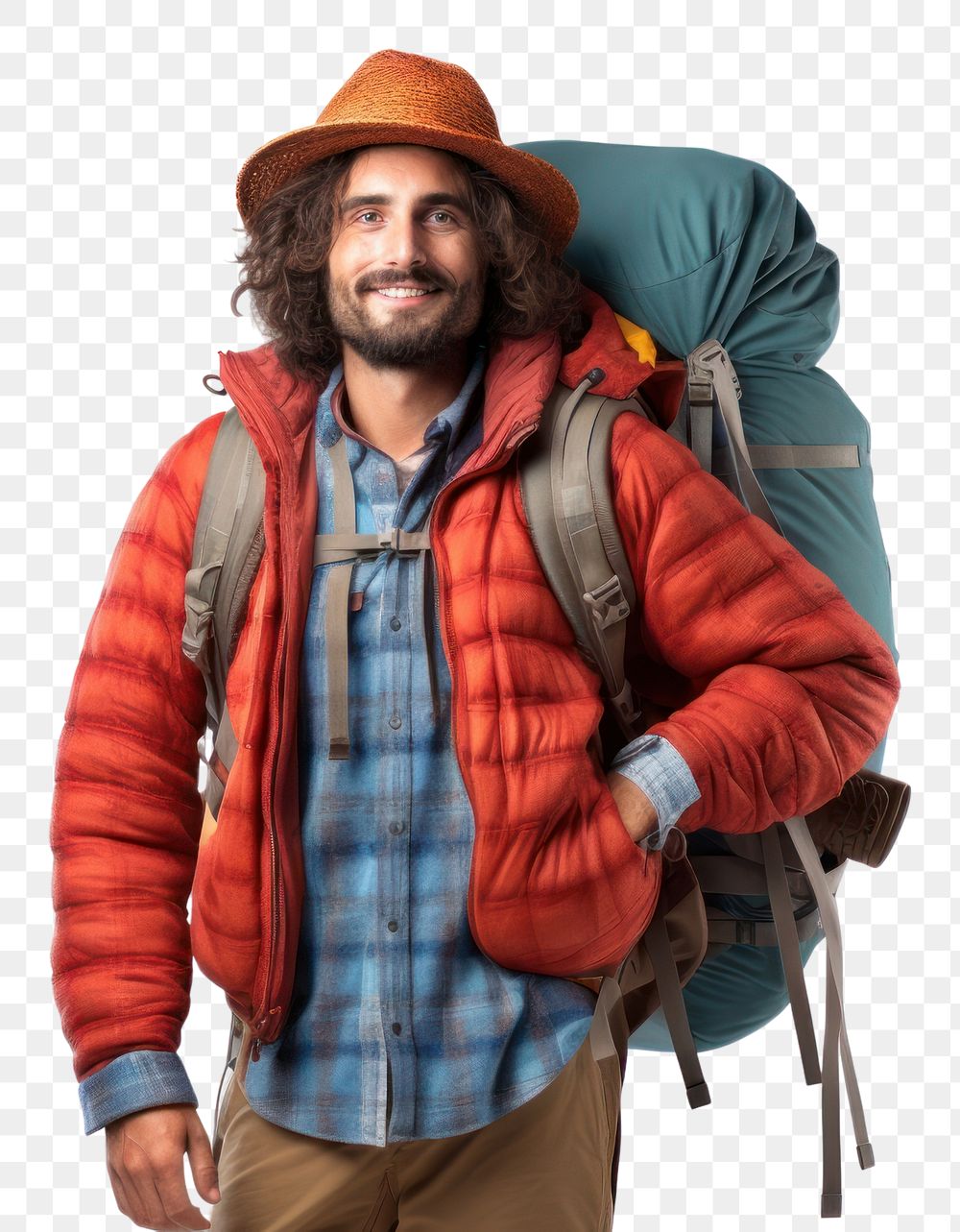 PNG Backpack portrait jacket adult.