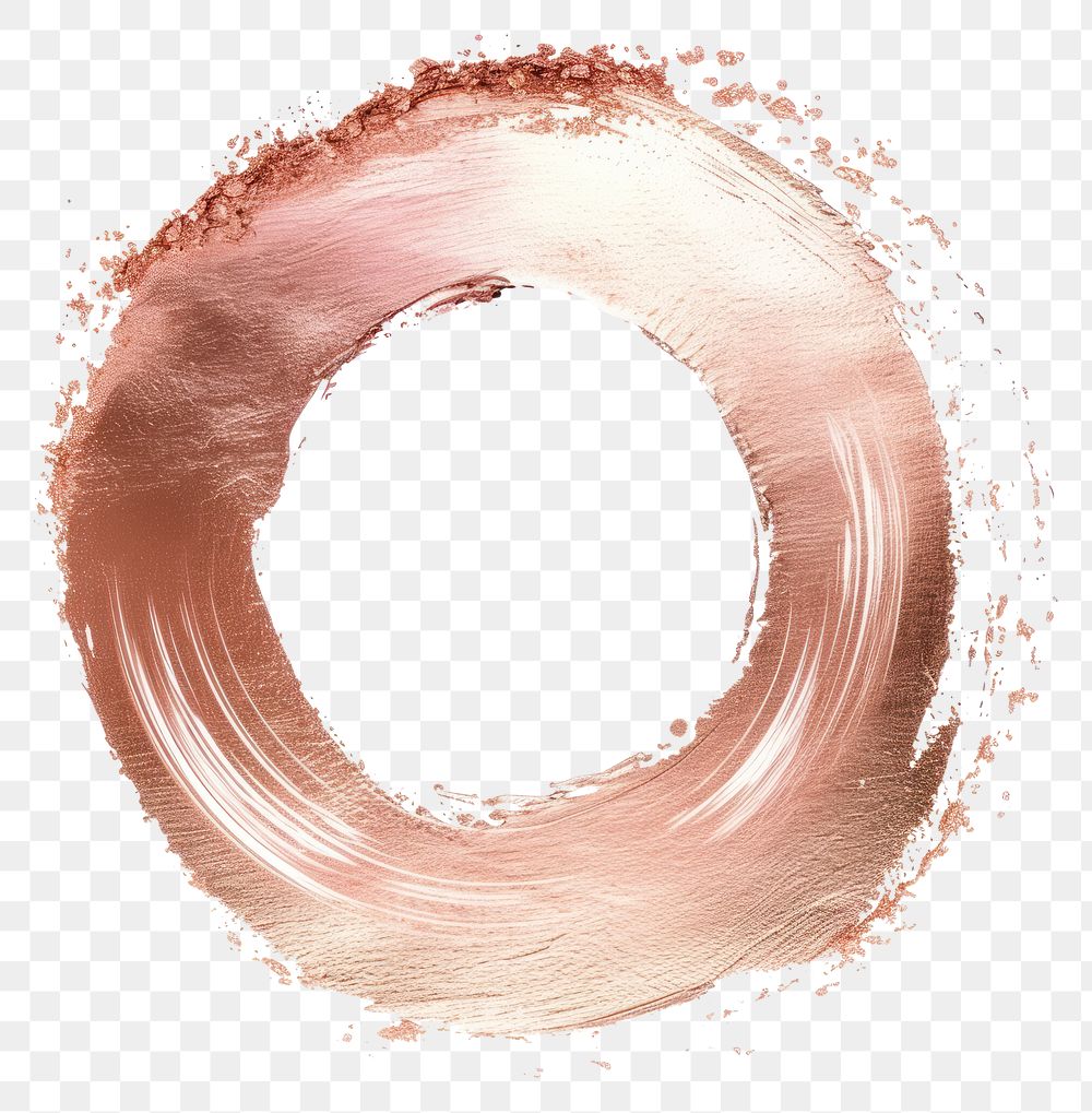 PNG Rose gold brush stroke circle shape 