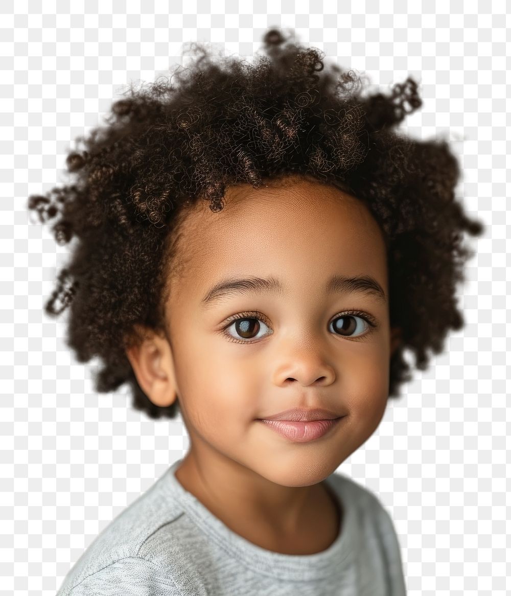 PNG Adorable African American little boy portrait child smile.