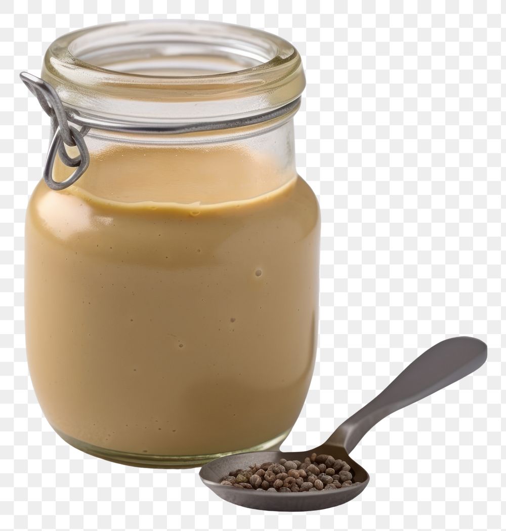 PNG Spoon food milk jar.