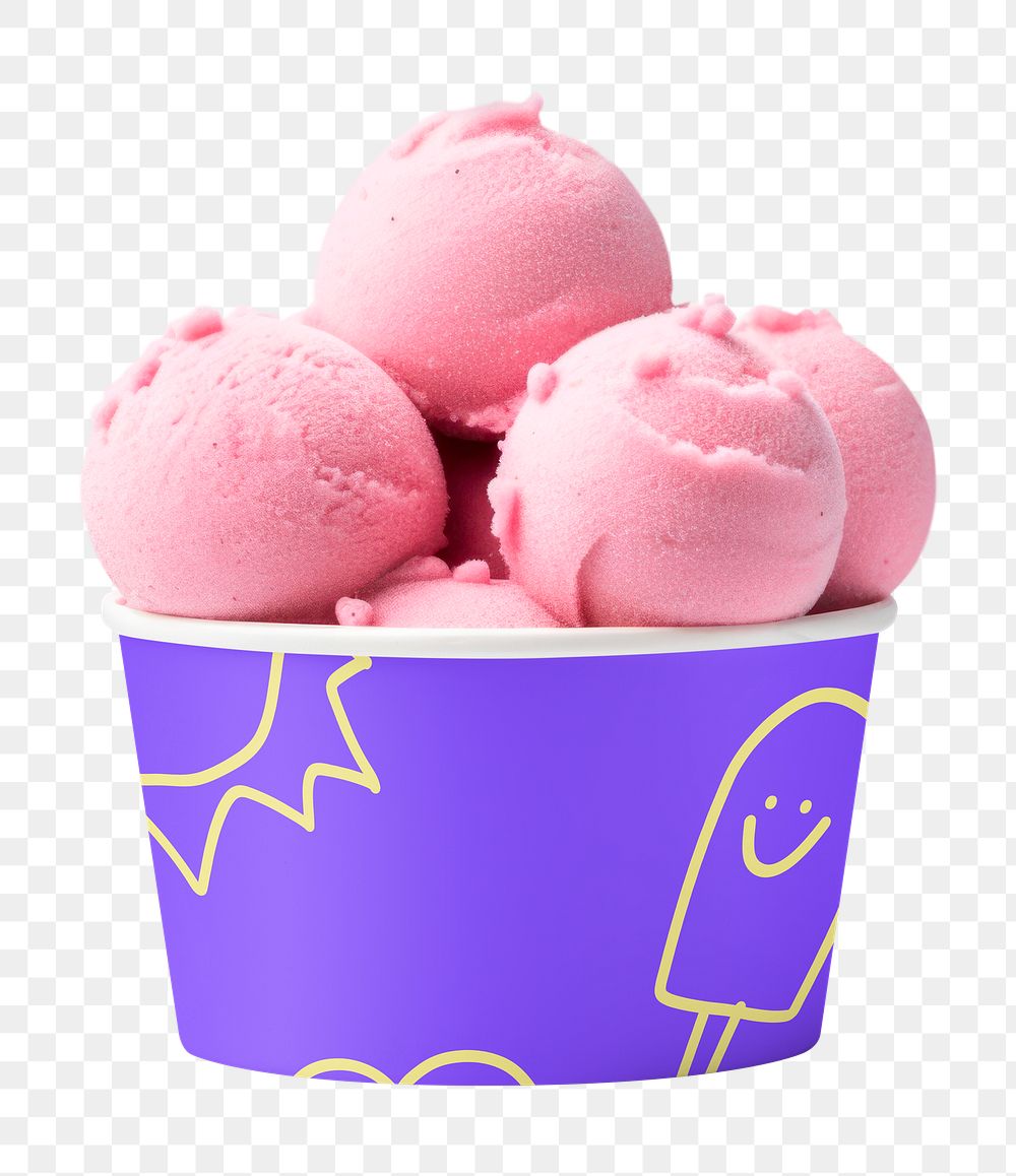 Ice-cream cup png, transparent background