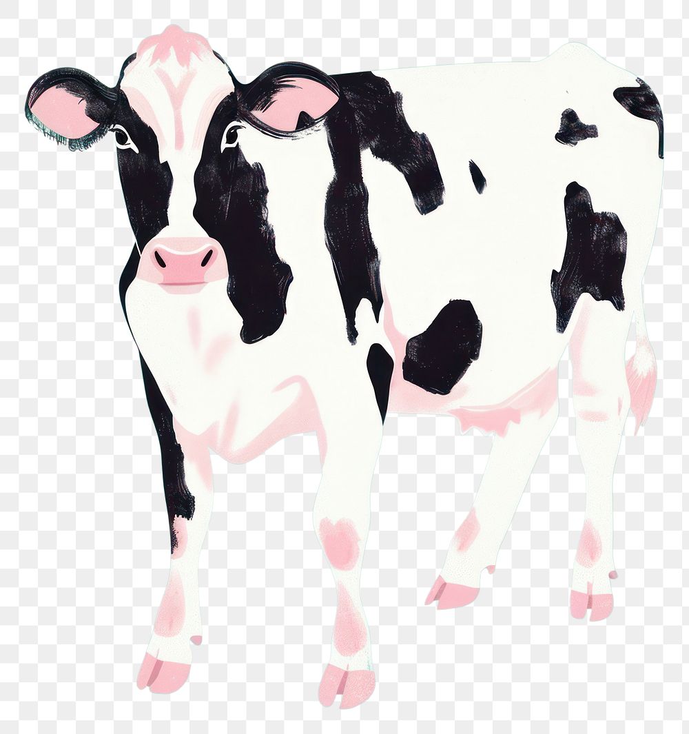 PNG Cute cow illustration livestock clothing apparel.
