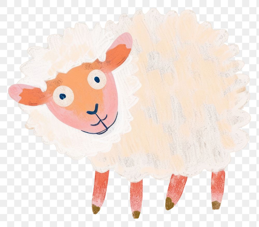 PNG Cute sheep illustration livestock applique pattern.