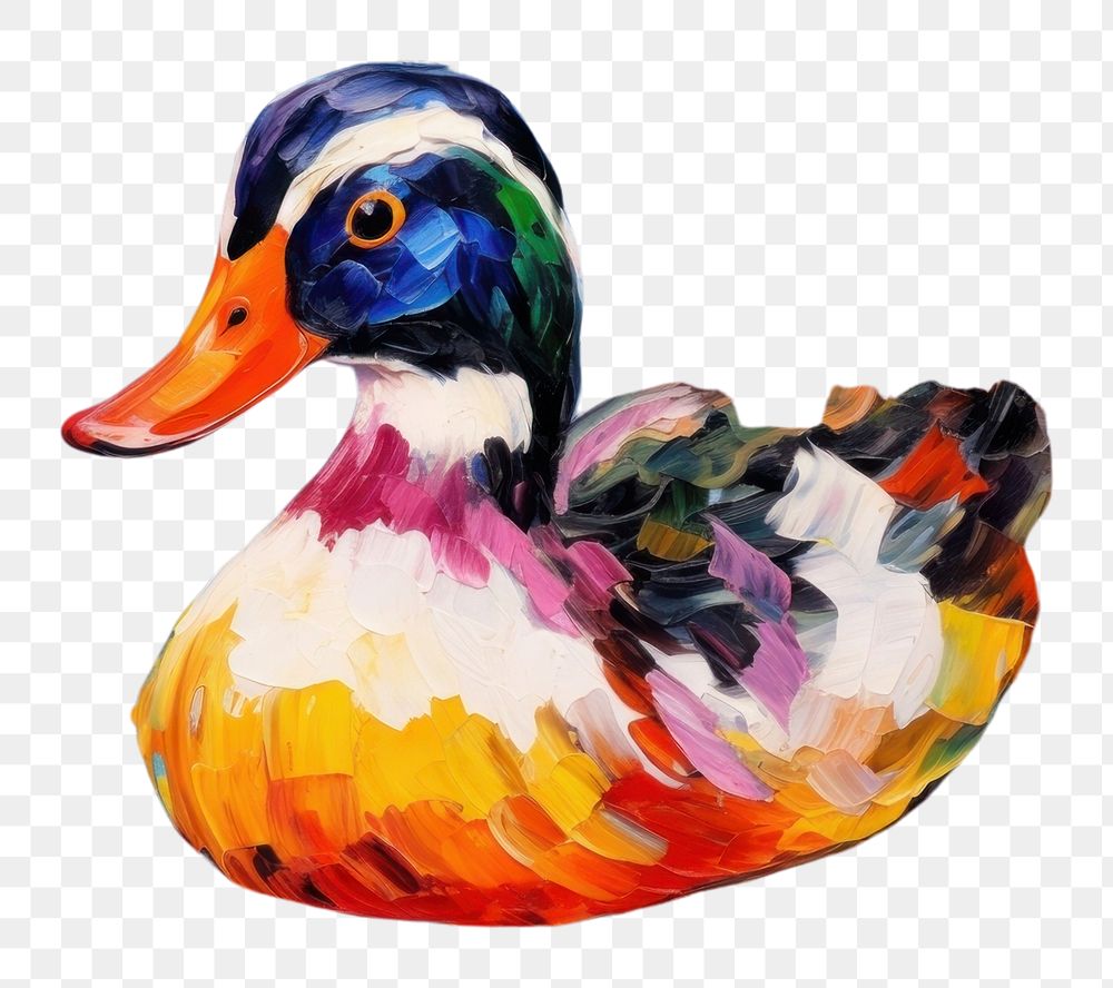 PNG Duck painting animal bird. AI generated Image by rawpixel.