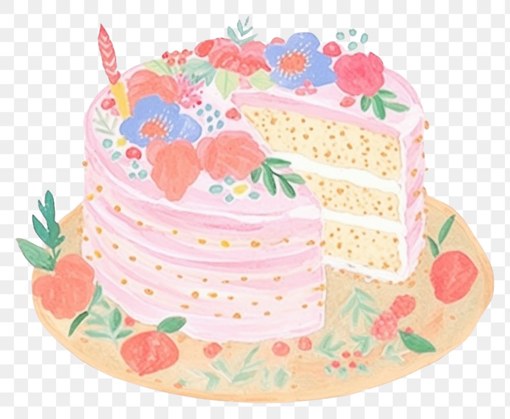 PNG  Birthday cake dessert food celebration. 