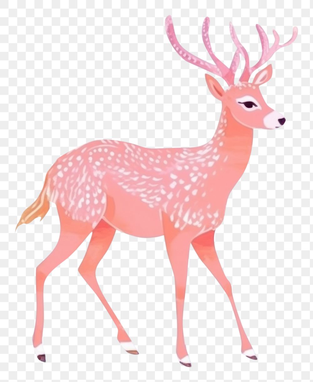 PNG  Deer art pattern drawing. AI generated Image by rawpixel.