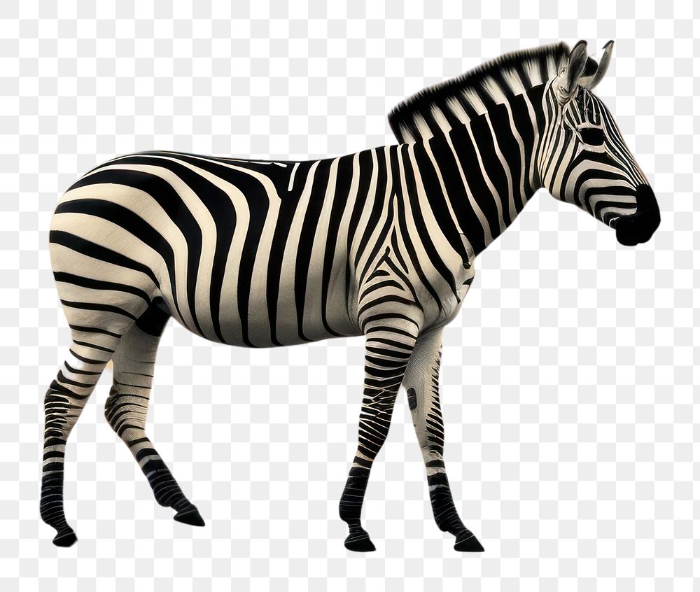 PNG A zebra walks over the crosswalk wildlife animal mammal. AI generated Image by rawpixel.