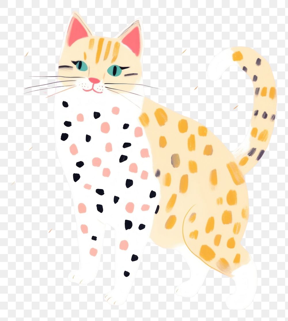 PNG  Cat pattern drawing animal. AI generated Image by rawpixel.