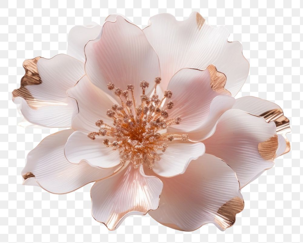 PNG  Glittering flower blossom jewelry brooch. 