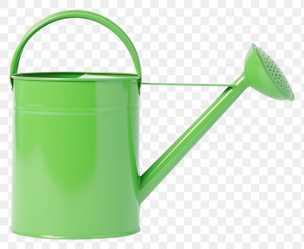 PNG  Green metal watering can white background flowerpot container. AI generated Image by rawpixel.