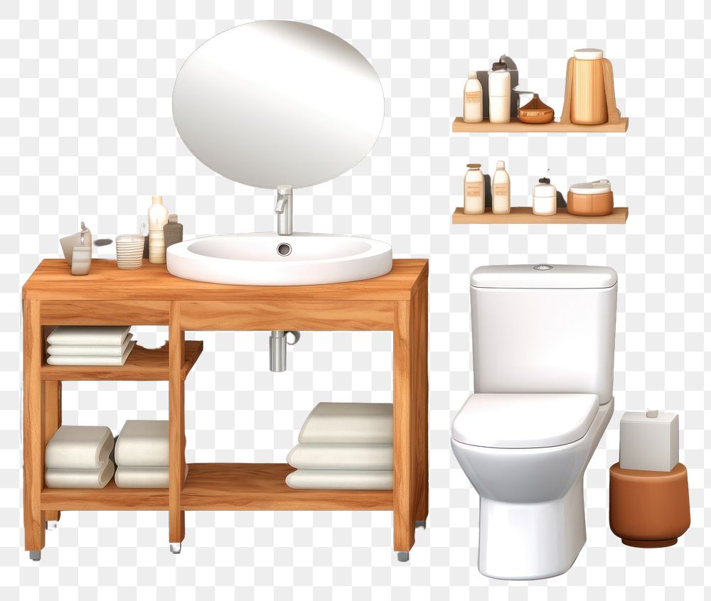 PNG  Bathroom furniture concept toilet sink flooring. AI generated Image by rawpixel.