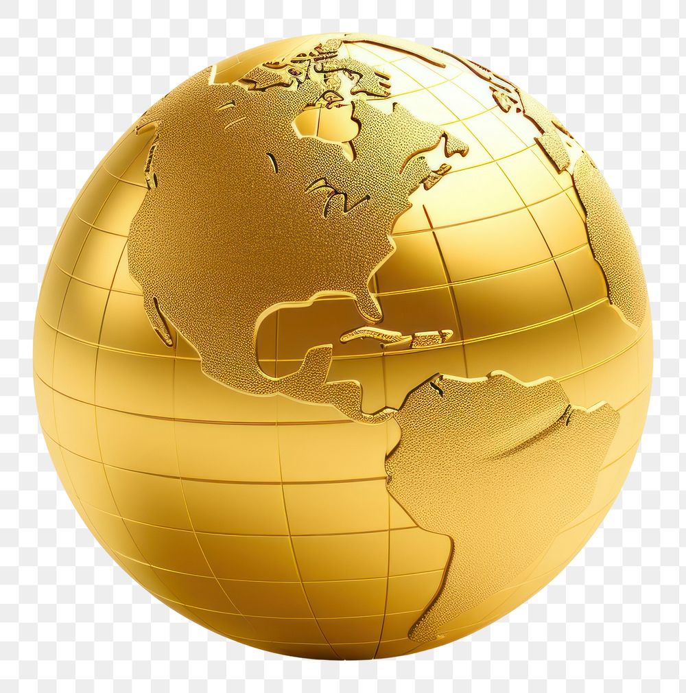 PNG  Globe sphere planet gold.