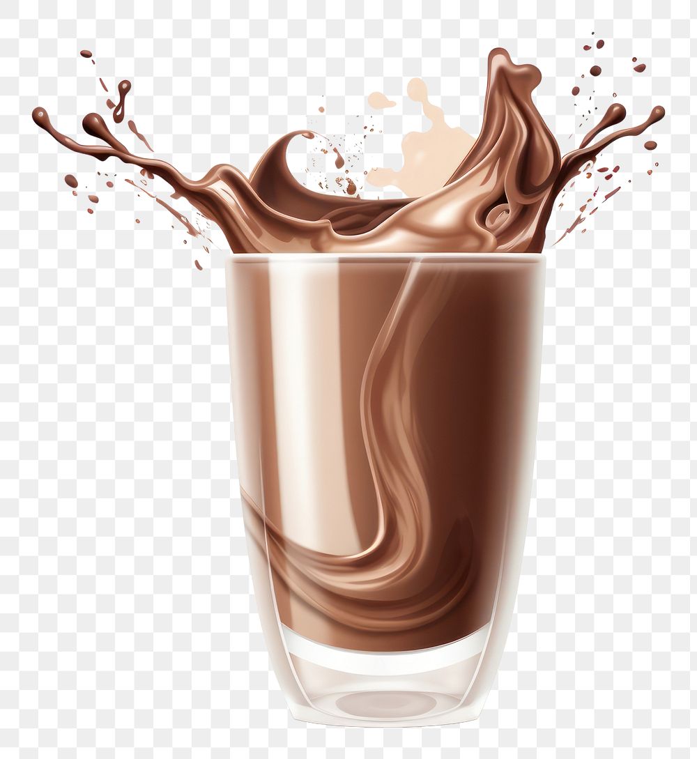 PNG  Chocolate milk glass dessert drink.