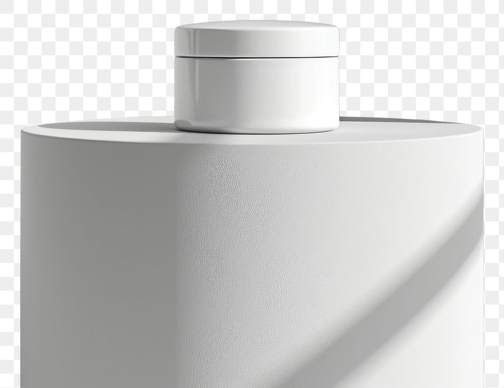 PNG  Cosmetic jar mockup white architecture monochrome.