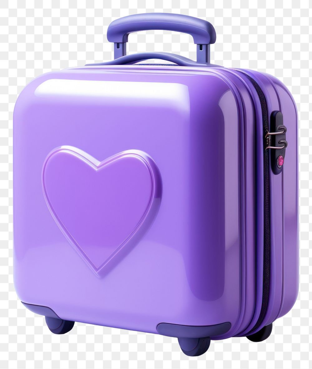 PNG  A purple luggage suitcase white background briefcase.