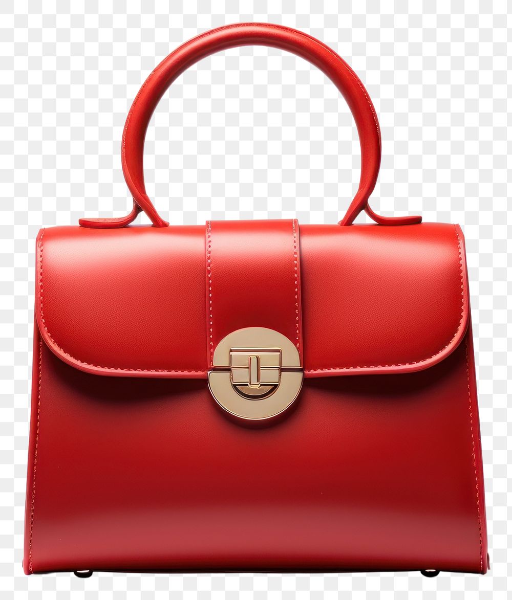 PNG  Handbag leather purse red.