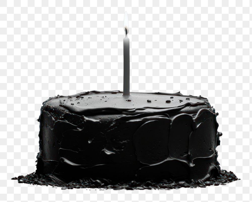 PNG  Birthday cake monochrome candle smoke.