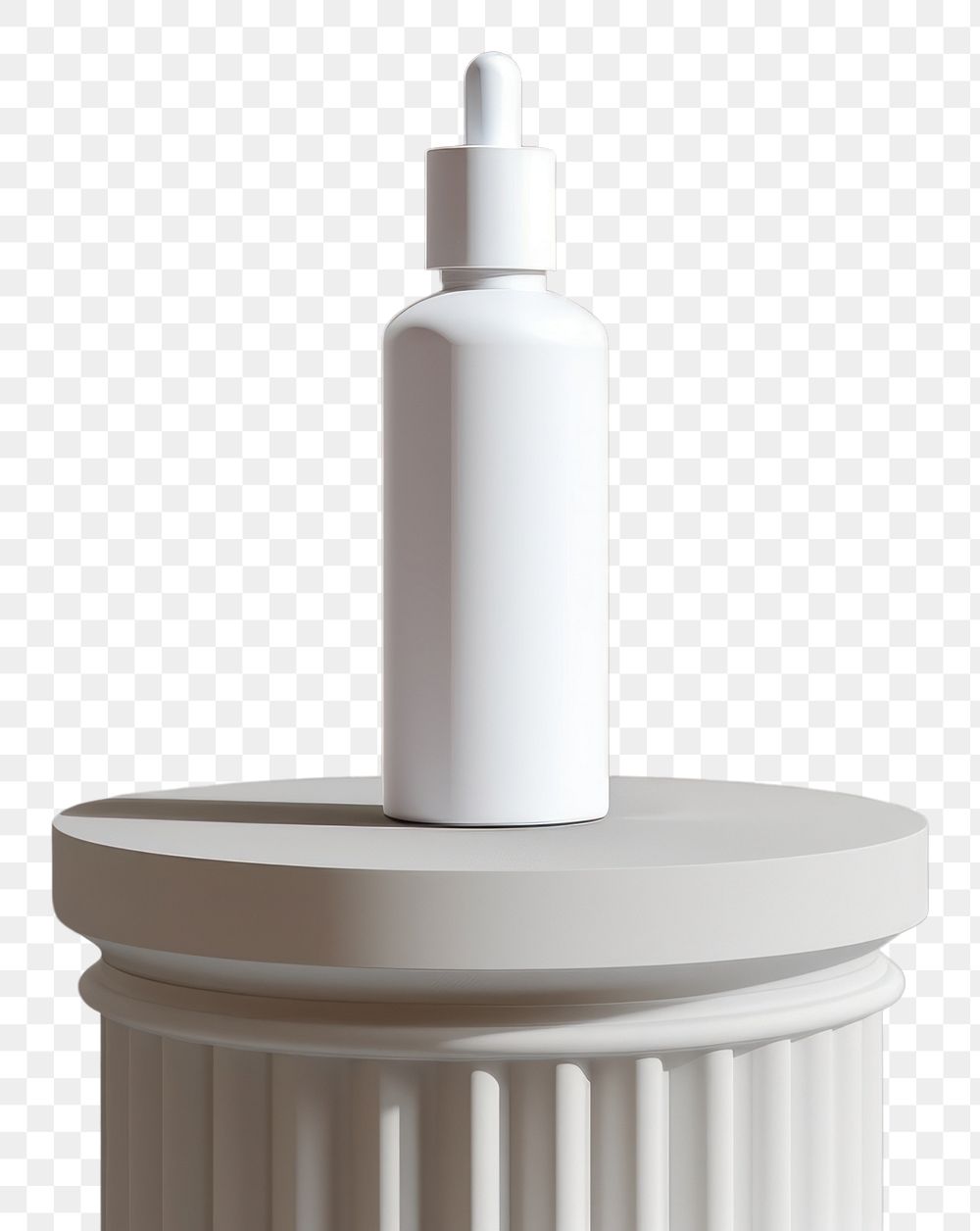 PNG  Serum skincare bottle mockup column architecture cosmetics.