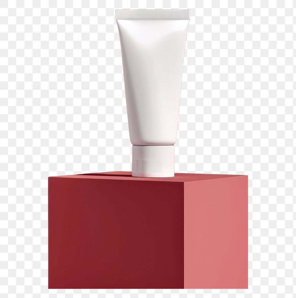 PNG Cream skinecare packaging mockup curtain red cosmetics.
