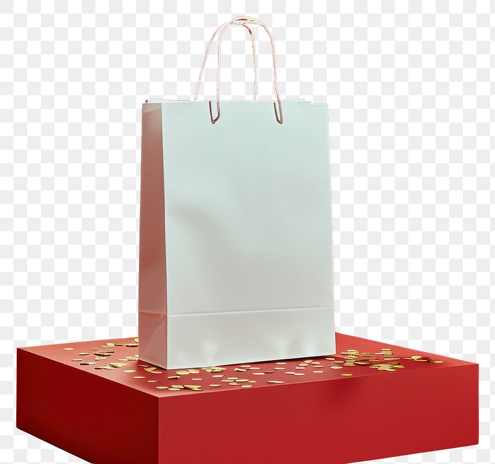 PNG Shopping bag celebration red decoration.