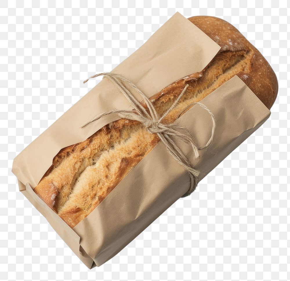 PNG  Bakery packaging mockup baguette bread food.