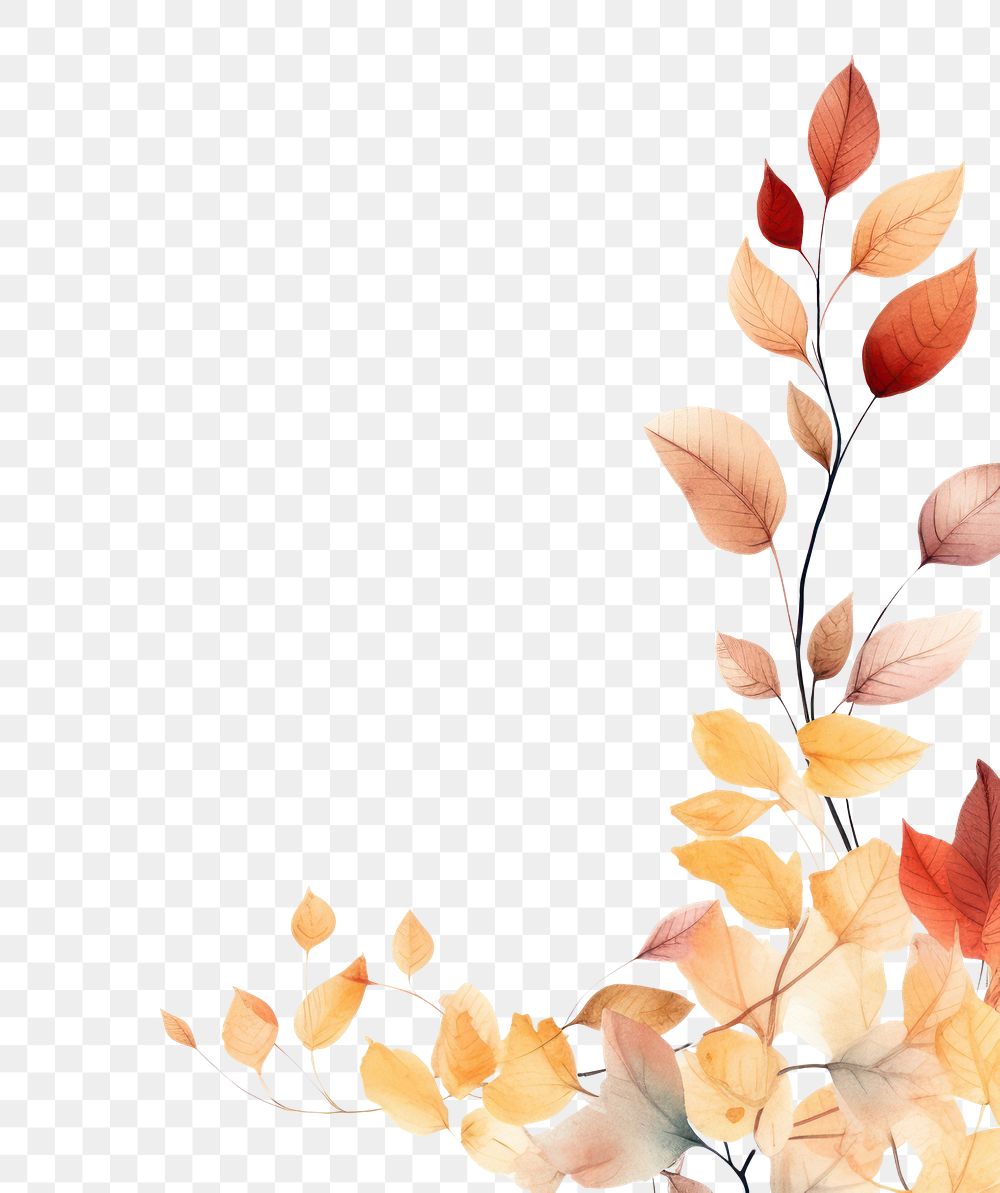 PNG  Fall leaves border backgrounds pattern plant.