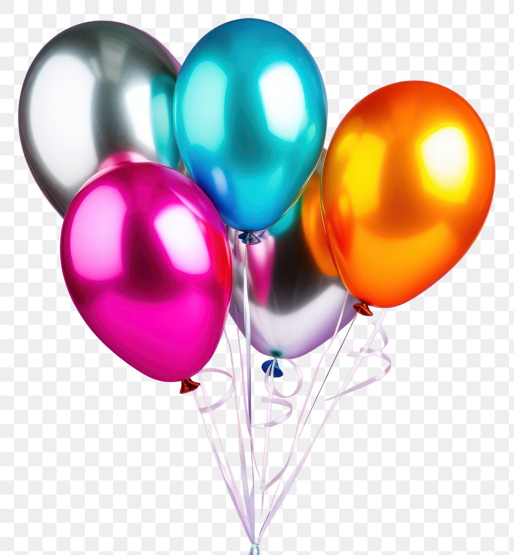 PNG Photo of a foil balloons anniversary celebration decoration.