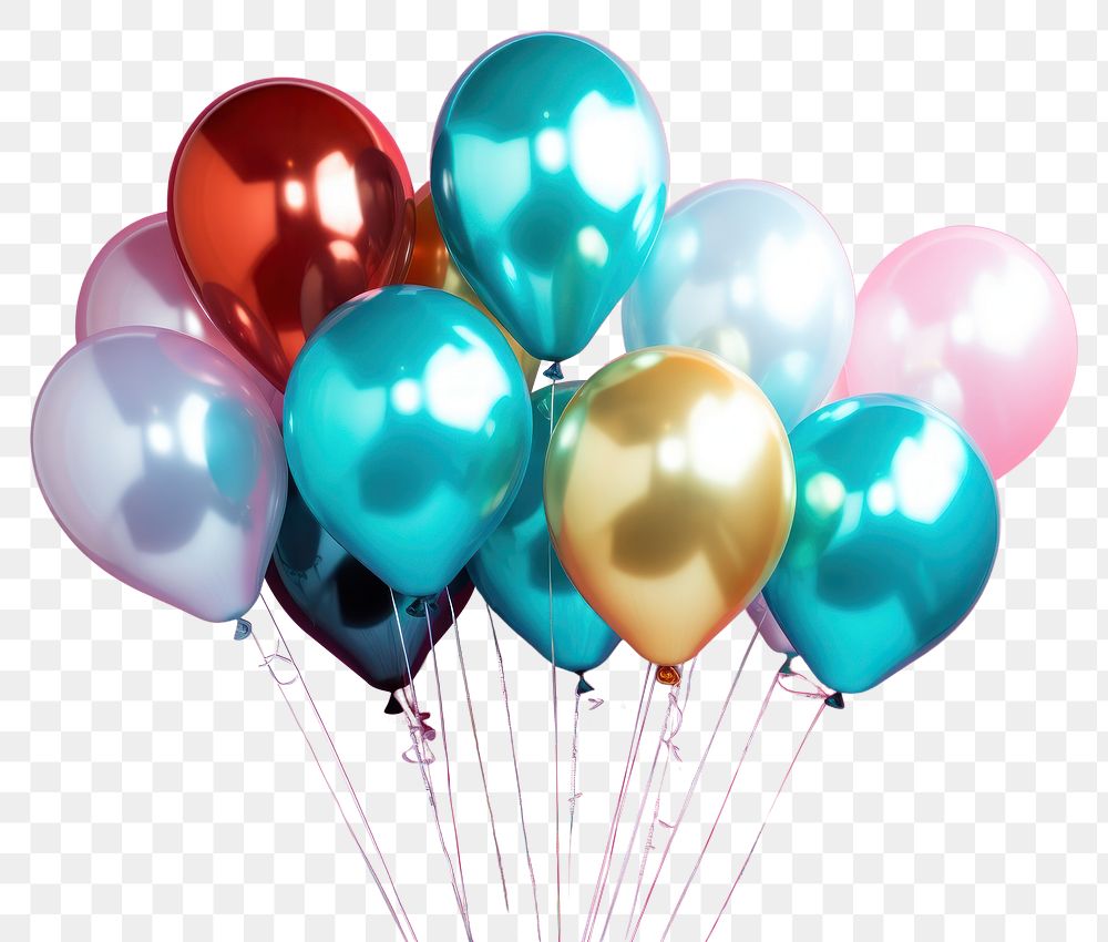 PNG Photo of a foil balloons celebration anniversary decoration.