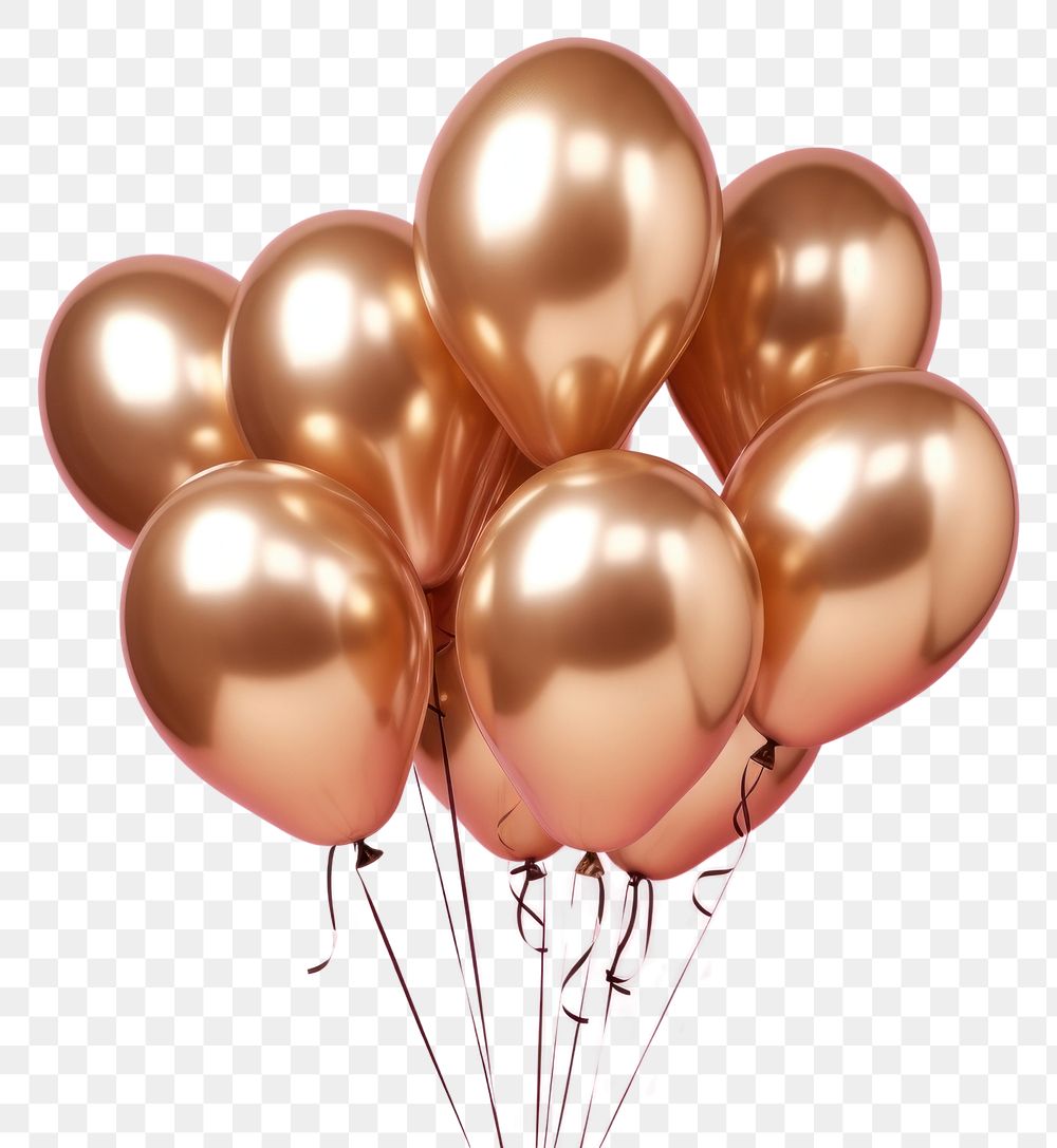 PNG Balloons gold and pink color celebration anniversary decoration.