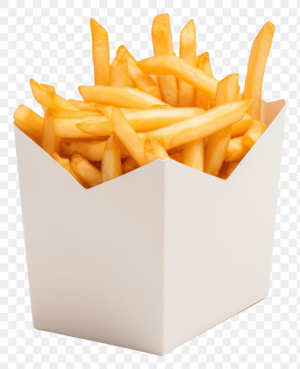 PNG  Fries box mockup food white background freshness.