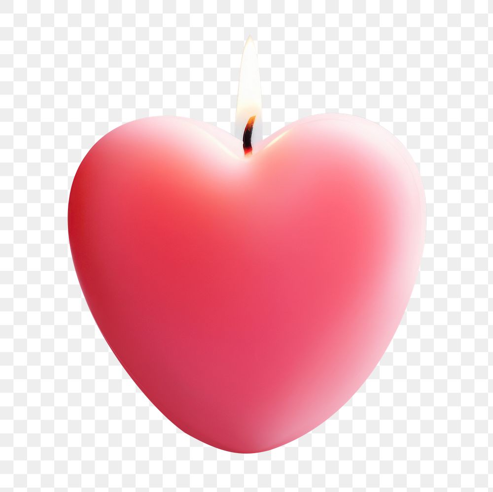 PNG Candle heart shape pink.