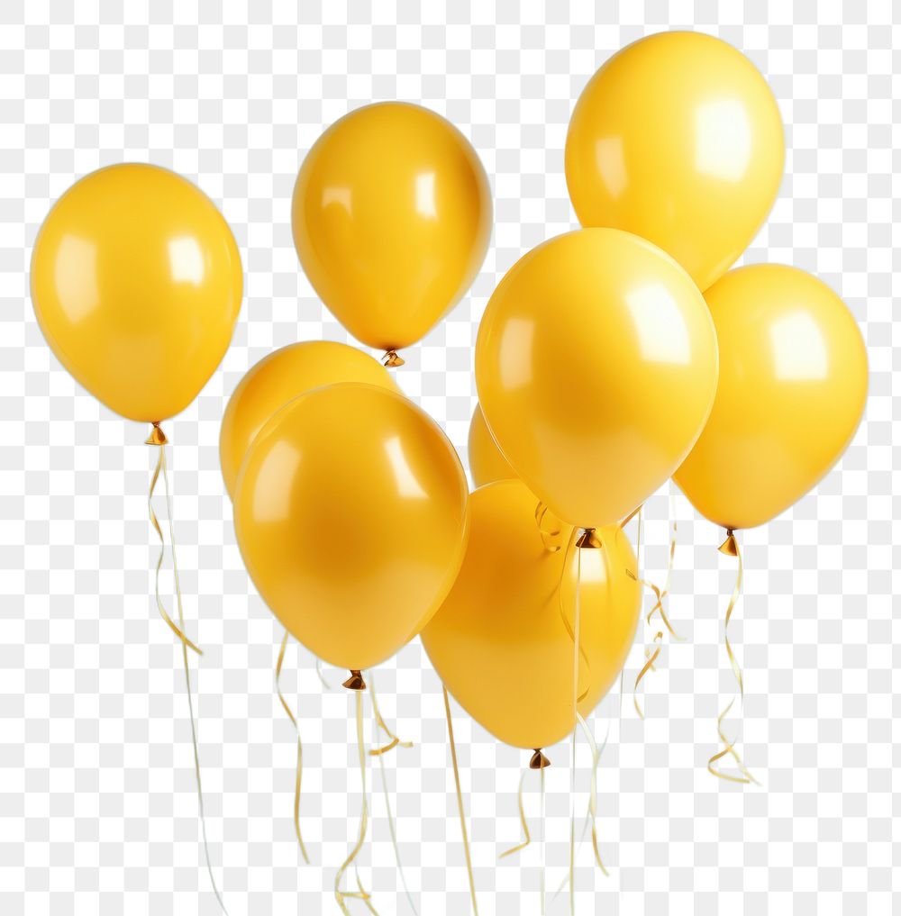 PNG Yellow balloons anniversary celebration decoration.