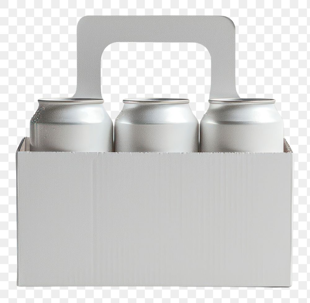 PNG  White 4 beer refreshment container aluminium.
