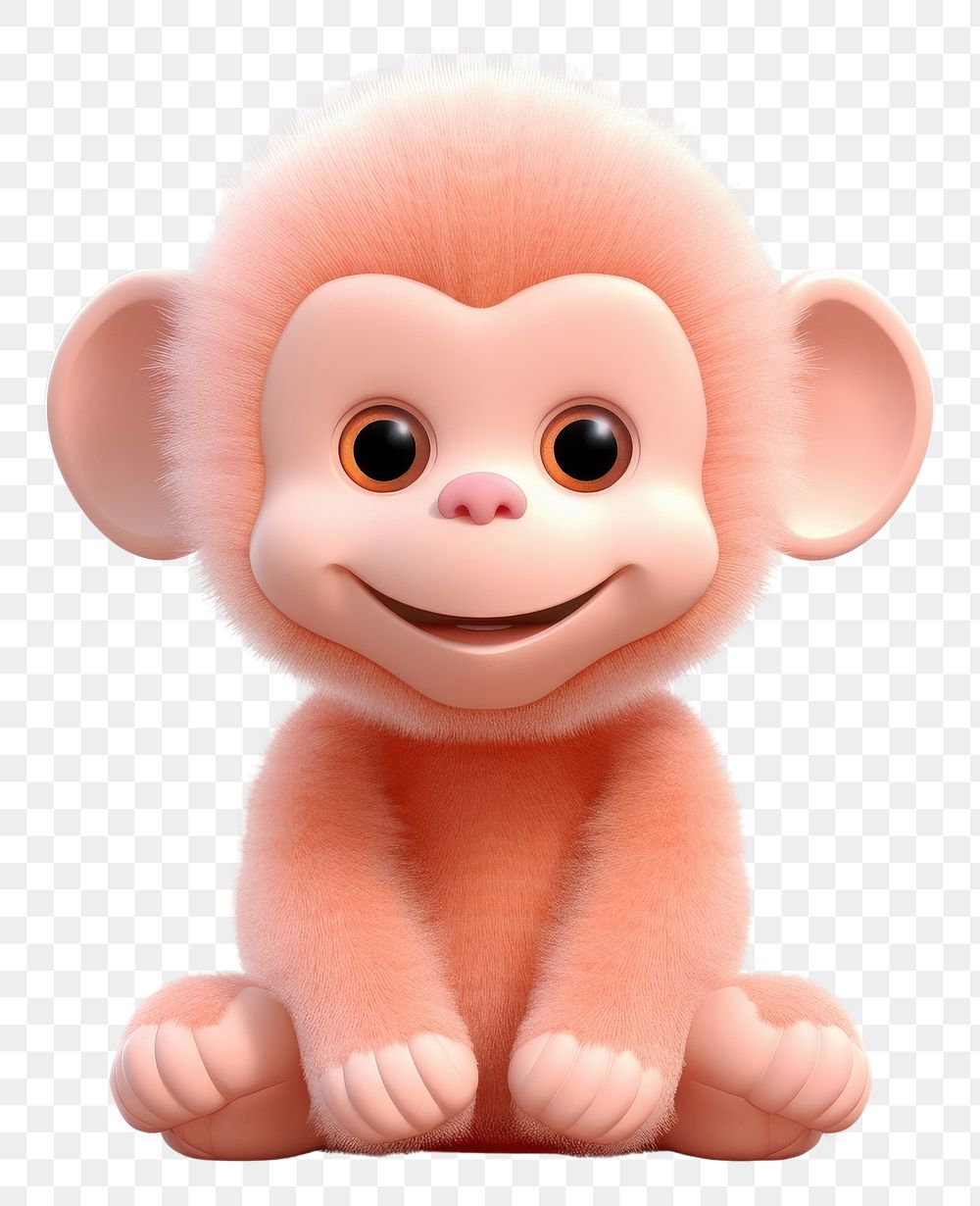 PNG Cute monkey animal mammal plush.
