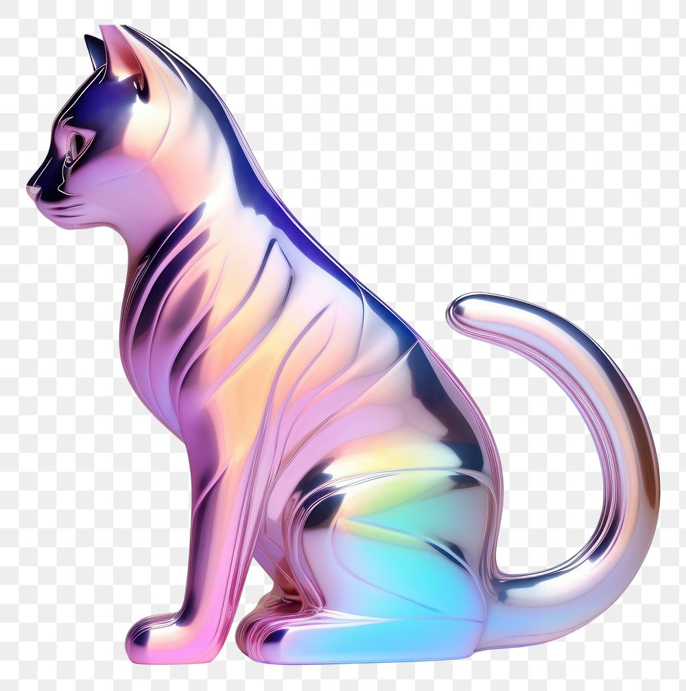 PNG Cat simple icon iridescent animal mammal pet.