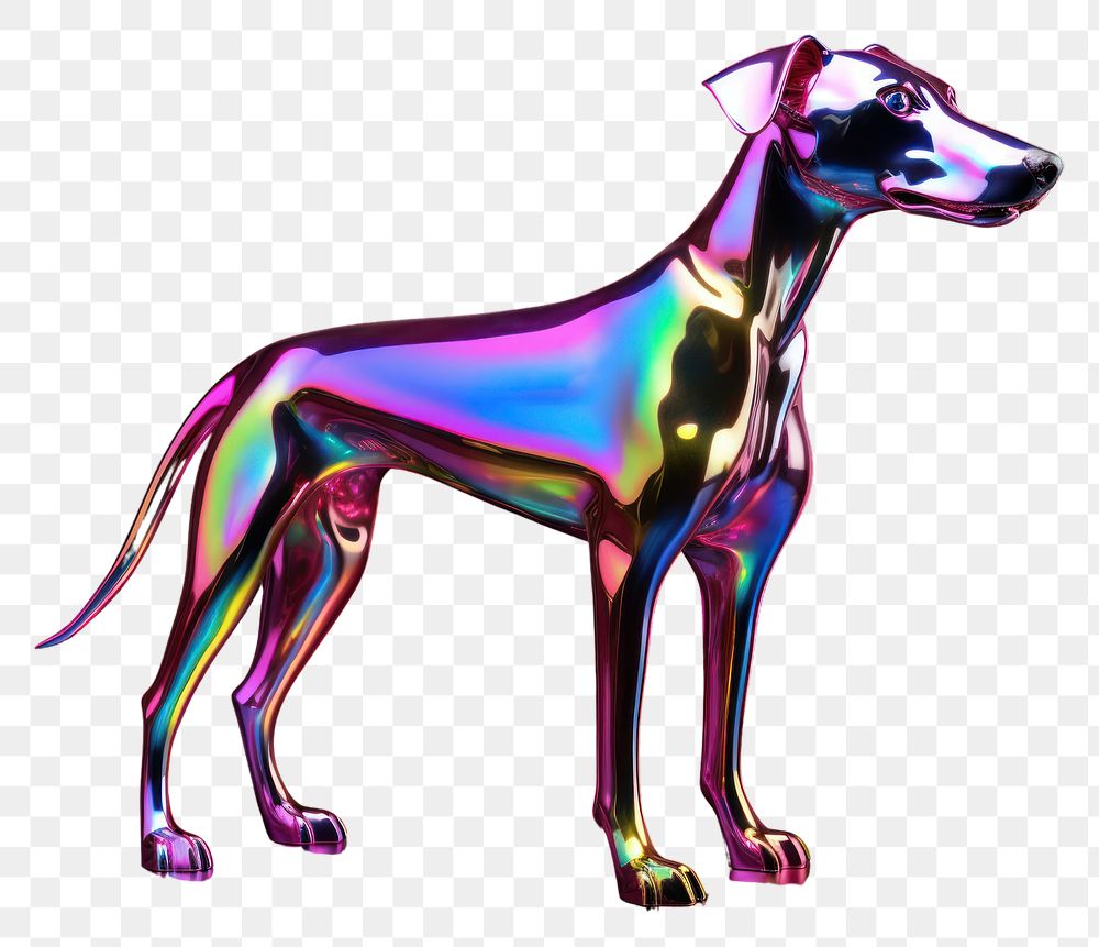 PNG Azawakh dog iridescent animal mammal purple.