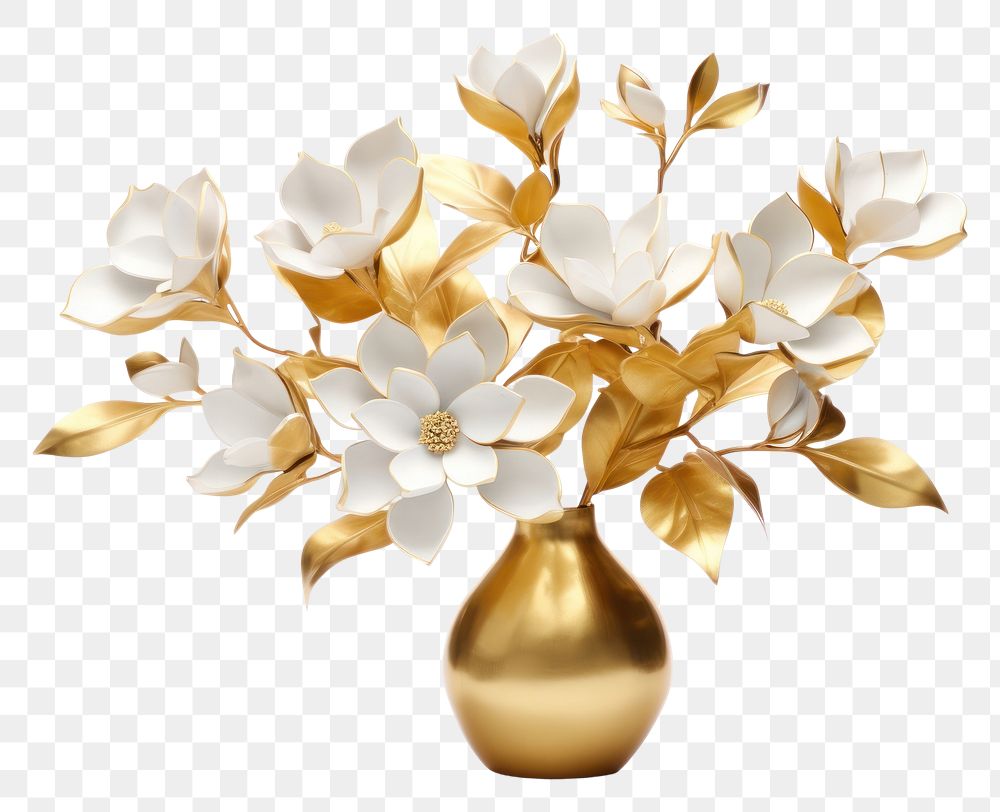 PNG Blossom plant bouquet flower white gold.