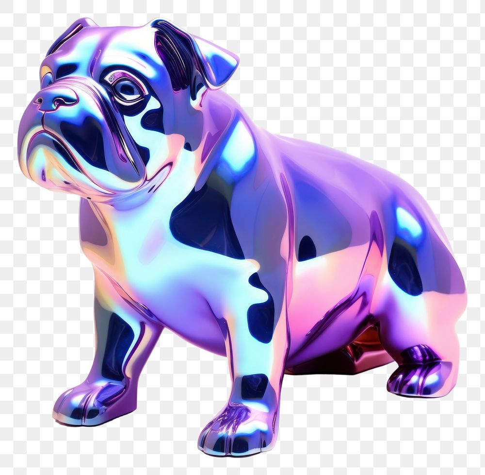 PNG Bulldog icon iridescent mammal animal pet.