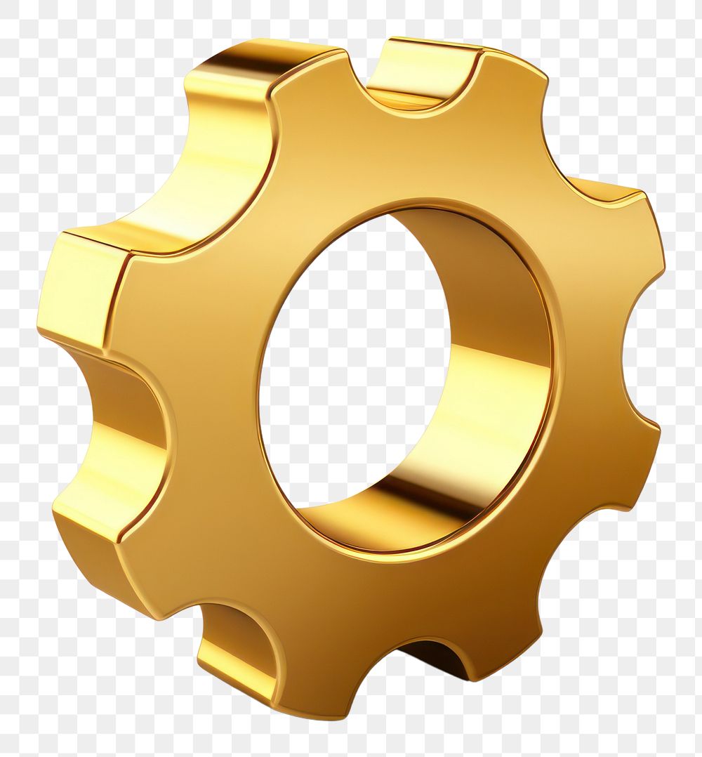 PNG Gear line icon gold wheel white background.