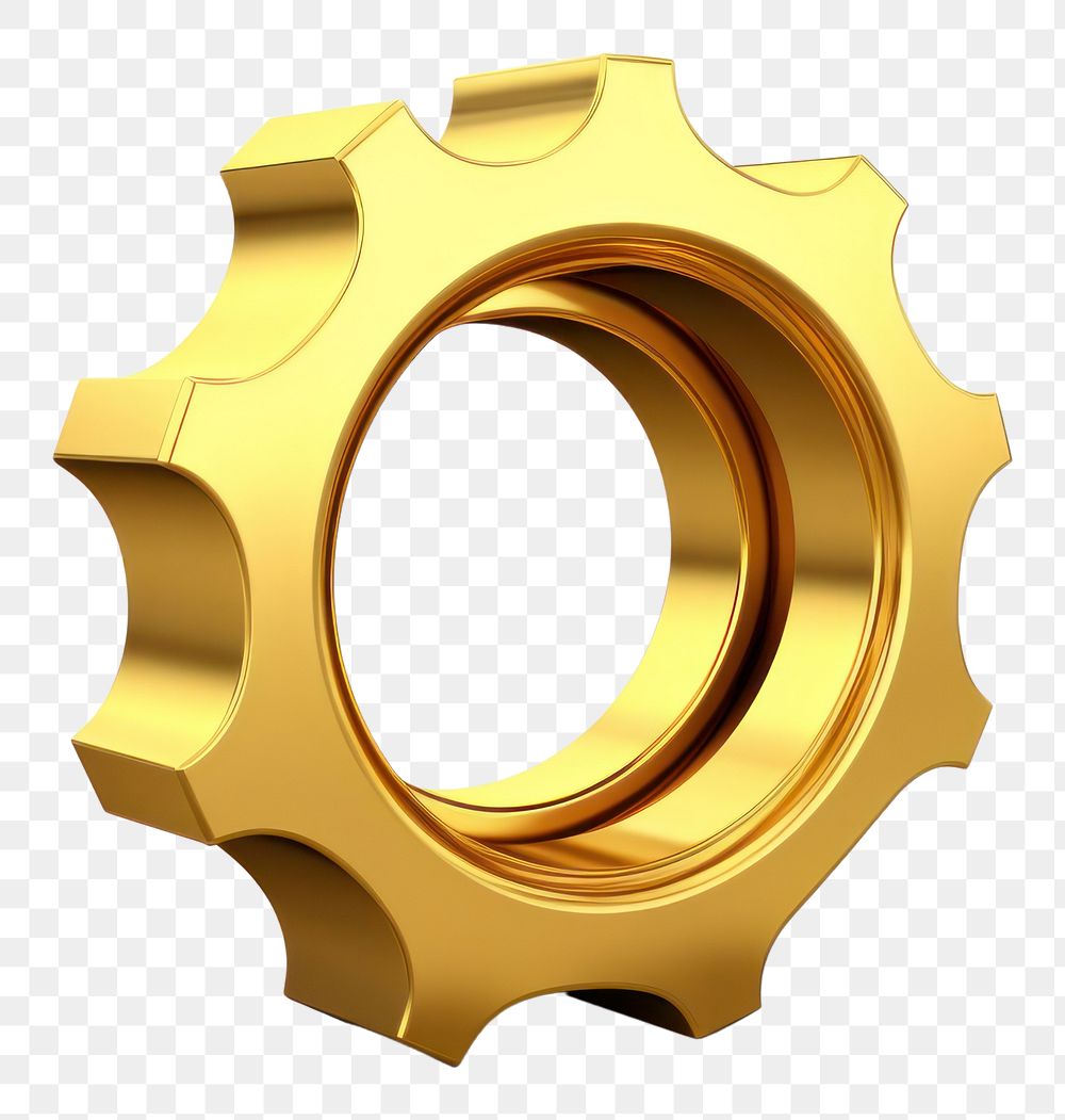 PNG Gear line icon gold wheel white background.