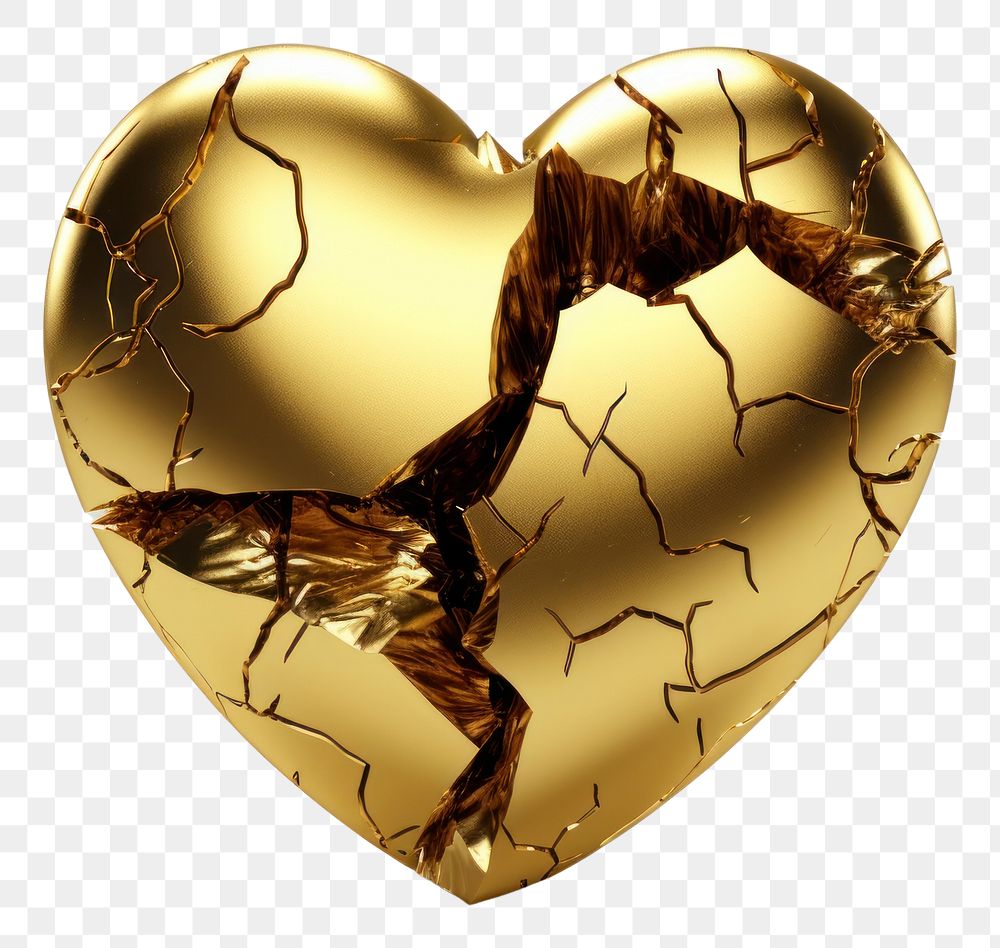 PNG Heart broken gold jewelry accessories.