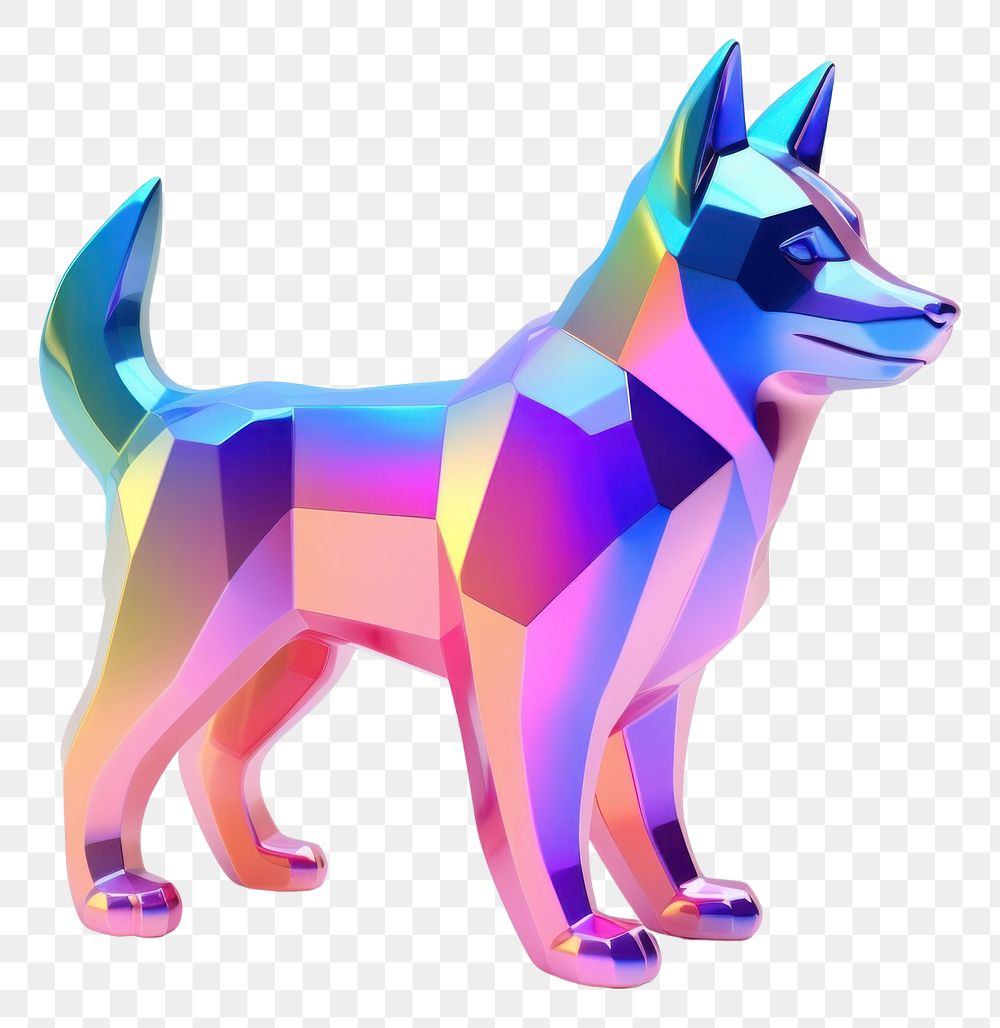 PNG Husky dog icon iridescent mammal animal purple.