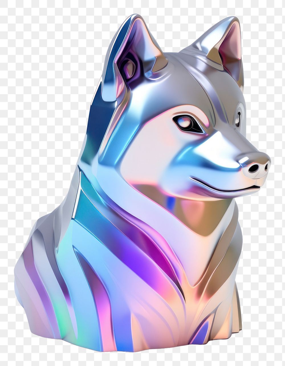 PNG Husky dog icon iridescent mammal animal pet.