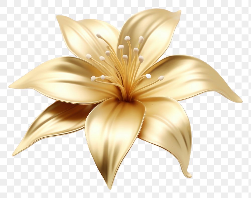 PNG Lilly flower brooch shiny petal.