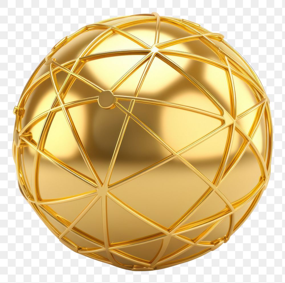 PNG Line globe connection icon gold sphere shiny.