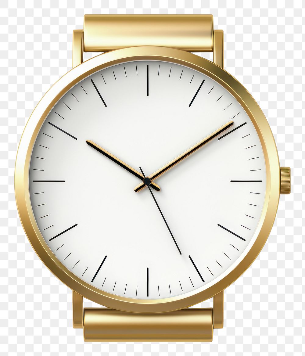 PNG Minimal simple watch icon gold white background wristwatch.