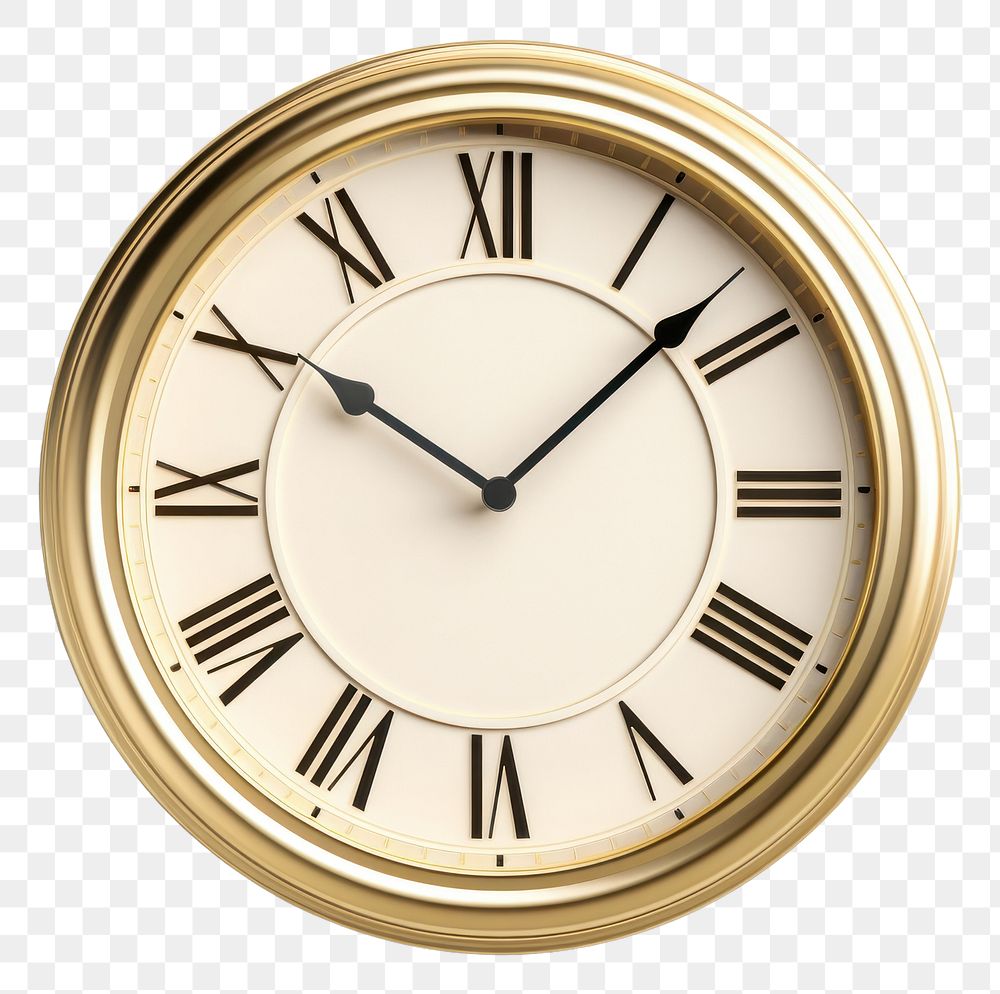 PNG Simple alrm clock white gold white background.
