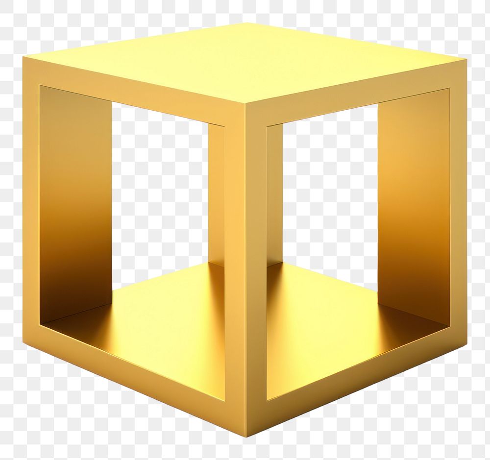PNG Simple sqaure line icon gold furniture shiny.