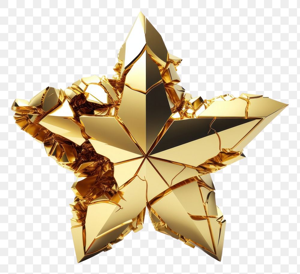 PNG Star broken gold shiny white background.